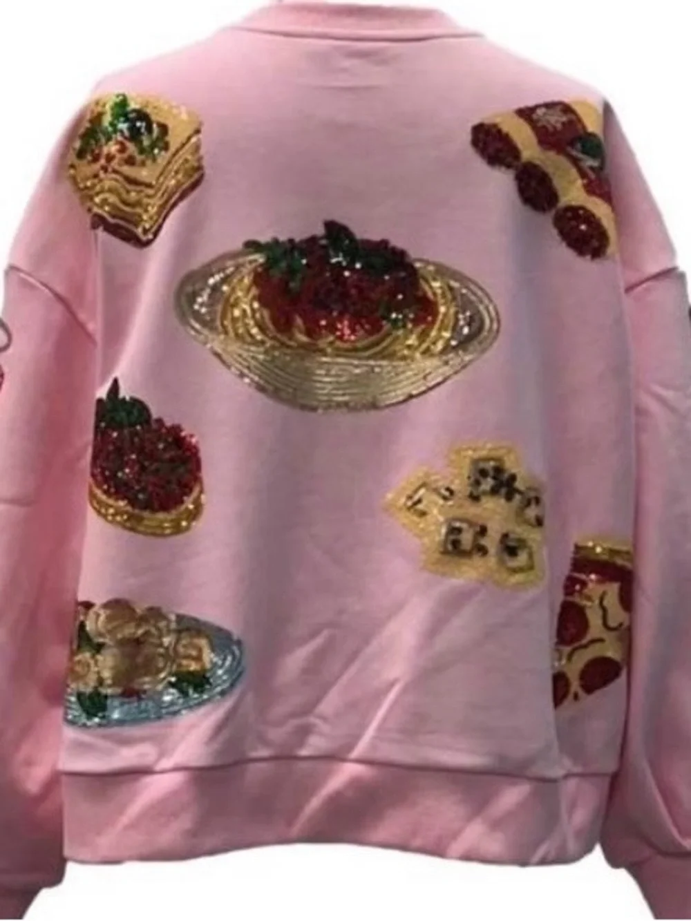 Queen of Sparkles Queen of Carbs XL Pizza Pasta Wine Sweatshirt - Picture 10 of 10